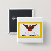 San Francisco Flagge Button (Vorne & Hinten)