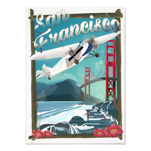 San Francisco Flight Reiseplakat Fotodruck (Vorne)