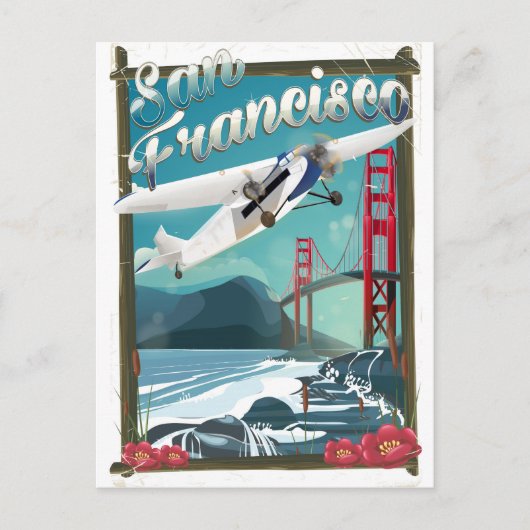 San Francisco Flight Reiseplakat Postkarte (Vorderseite)