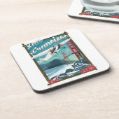San Francisco Flight Reiseplakat Untersetzer (Linke Seite)