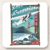San Francisco Flight Reiseplakat Untersetzer (Vorderseite)