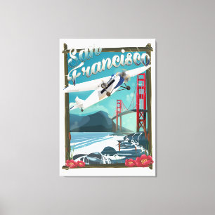 San Francisco Flugreiseplakat Leinwanddruck