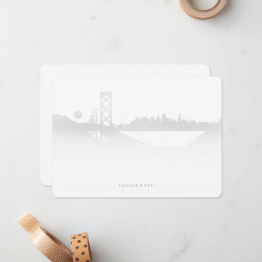 San Francisco Fog Modernes Personalisiertes Geschi Mitteilungskarte (Vorderseite/Rückseite Beispiel)