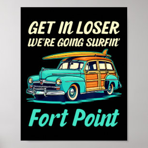 San Francisco Fort Point Surfmädchen Frauen Männer Poster