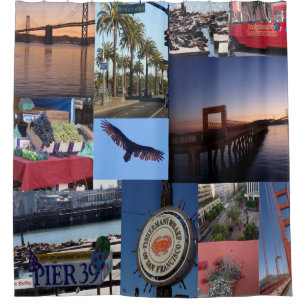 San Francisco Foto Collage Duschvorhang