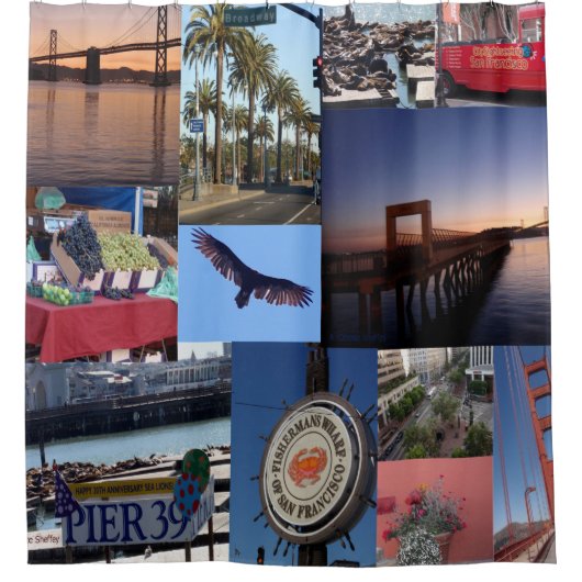 San Francisco Foto Collage Duschvorhang (Vorderseite)
