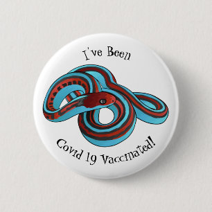 San Francisco Garter Schlange Cartoon Illustration Button