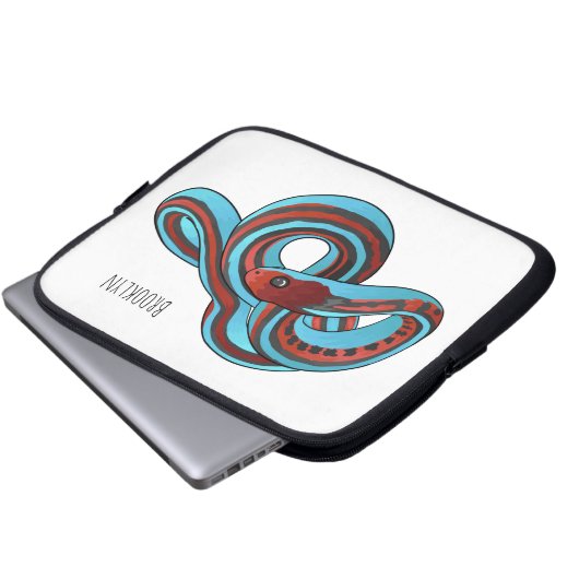 San Francisco Garter Schlange Cartoon Illustration Laptopschutzhülle (Vorne Knopf)