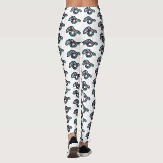 San Francisco Garter Schlange Cartoon Illustration Leggings (Rückseite)