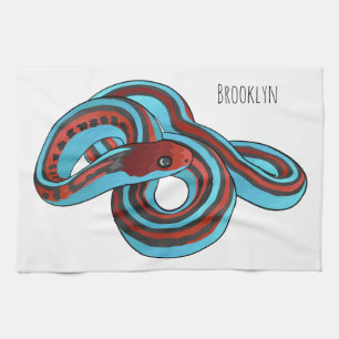 San Francisco garter snake cartoon illustration Geschirrtuch