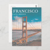 San Francisco Gate Bridge Postkarte (Vorne/Hinten)
