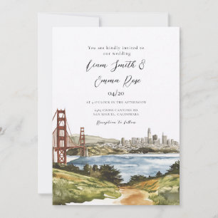San Francisco Gate Destination Skyline Hochzeit Einladung
