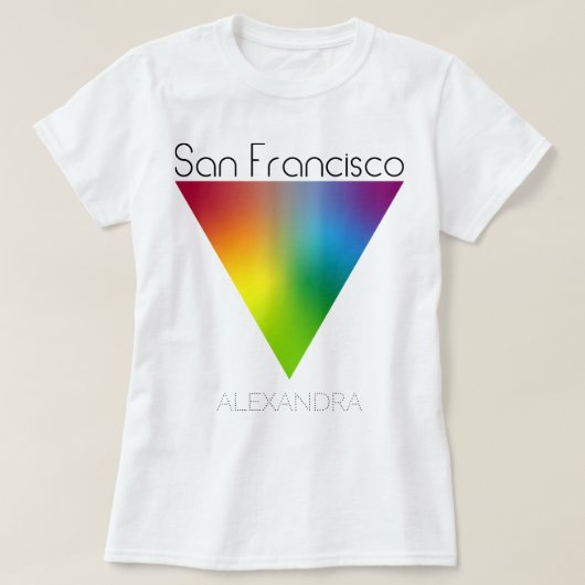 San Francisco Gay LGBT Pride Rainbow Triangle Name T-Shirt (Design vorne)