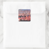 San Francisco - Gemalte Ladys Quadratischer Aufkleber (Tasche)