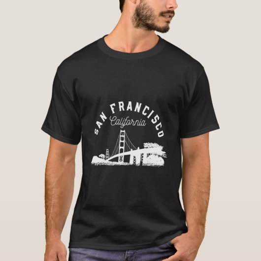 San Francisco Gold Gate Bridge Geschenkdesign T-Shirt (Vorderseite)