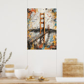 San Francisco Golden Gate Abstrakte Dripping-Maler Poster (Küche)