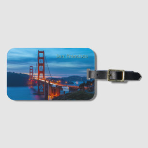 San Francisco Golden Gate bei Einbruch der Nacht Gepäckanhänger