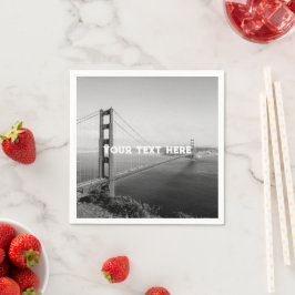 San Francisco Golden Gate Black and White Vintag Serviette