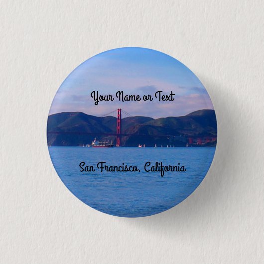 San Francisco Golden Gate Bridge #1 Pinback Button (Vorderseite)