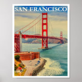 San Francisco, Golden Gate Bridge 2 Reiseplakat Poster (Vorne)
