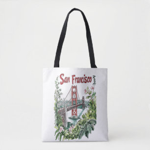 San Francisco Golden Gate Bridge Aquarell-Design Tasche