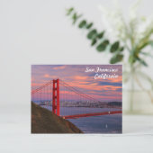 San Francisco Golden Gate Bridge bei Sonnenunterga Postkarte (Stehend Vorderseite)