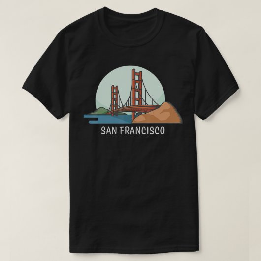 San Francisco Golden Gate Bridge California Gift T-Shirt (Design vorne)
