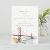 San Francisco Golden Gate Bridge Couples Shower Einladung (Stehend Vorderseite)