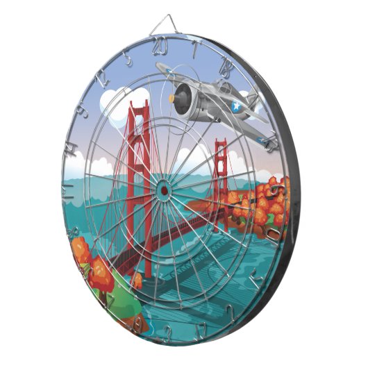 San Francisco Golden Gate Bridge Dartscheibe (Vorderseite rechts)