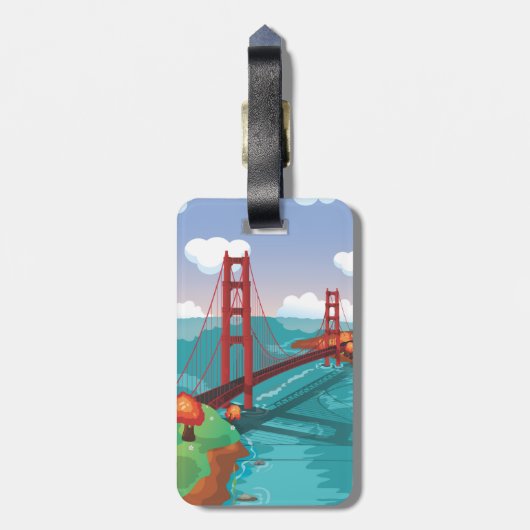 San Francisco Golden Gate Bridge Gepäckanhänger (Rückseite vertikal)
