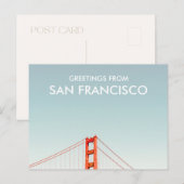 San Francisco Golden Gate Bridge Greetings From Postkarte (Vorne/Hinten)