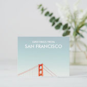 San Francisco Golden Gate Bridge Greetings From Postkarte (Stehend Vorderseite)