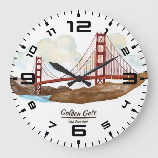 San Francisco Golden gate bridge Große Wanduhr (Vorderseite)