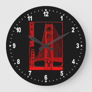 San Francisco-Golden Gate Bridge Große Wanduhr