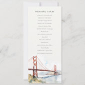 San Francisco Golden Gate Bridge Hochzeitsprogramm Einladung (Rückseite)