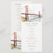 San Francisco Golden Gate Bridge Hochzeitsprogramm Einladung (Vorne/Hinten)