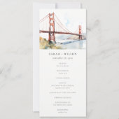 San Francisco Golden Gate Bridge Hochzeitsprogramm Einladung (Vorderseite)