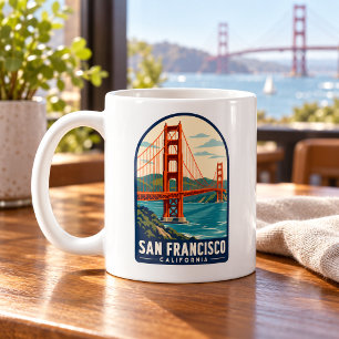 San Francisco Golden Gate Bridge im Vintage-Stil Kaffeetasse