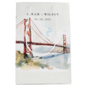 San Francisco Golden Gate Bridge Landscape Wedding Mittlere Geschenktüte (Vorderseite)