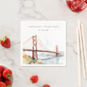 San Francisco Golden Gate Bridge Landscape Wedding Serviette (Beispiel)