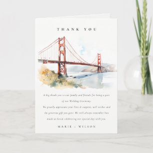 San Francisco Golden Gate Bridge Landschaft Hochze Dankeskarte