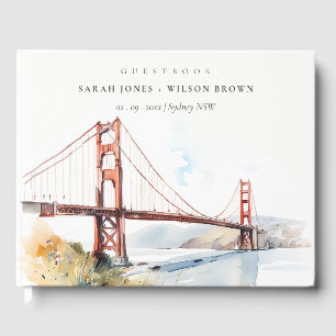 San Francisco Golden Gate Bridge Landschaft Hochze Gästebuch