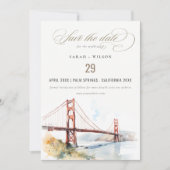 San Francisco Golden Gate Bridge Landschaft Hochze Save The Date (Vorderseite)