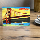San Francisco Golden Gate Bridge Malerei Postkarte