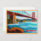 San Francisco Golden Gate Bridge Malerei Postkarte (Vorne/Hinten)
