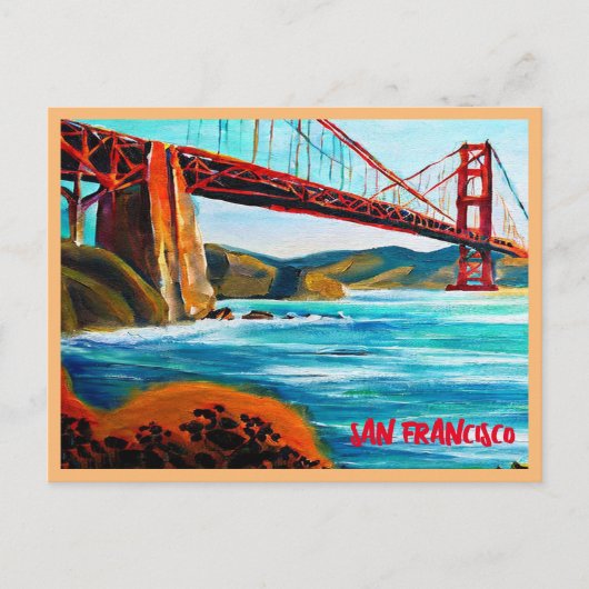 San Francisco Golden Gate Bridge Malerei Postkarte (Vorderseite)