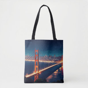 San Francisco Golden Gate Bridge Nachtpostkarte Tasche