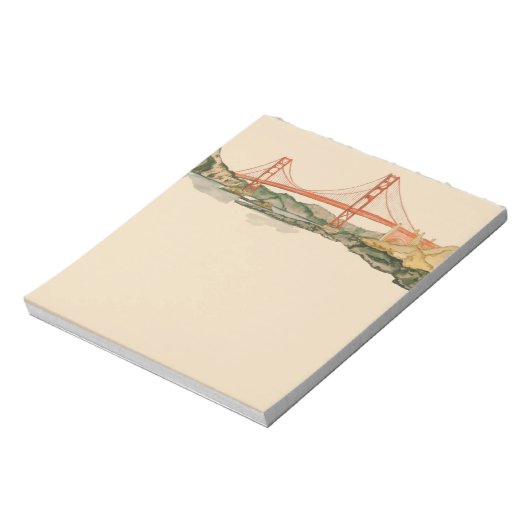San Francisco Golden Gate Bridge Notepad Notizblock (Rotiert)
