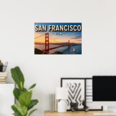 San Francisco Golden Gate Bridge Panoramablick Poster (Heimbüro)