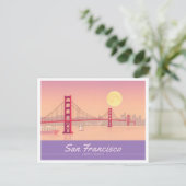 San Francisco Golden Gate Bridge Pastel Travel Postkarte (Stehend Vorderseite)